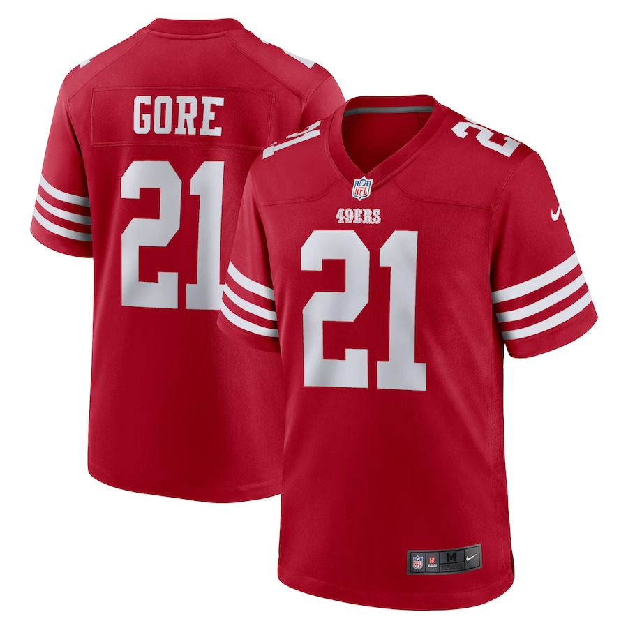 Men San Francisco 49ers #21 Frank Gore Nike Scarlet Retired Player Game NFL Jersey
